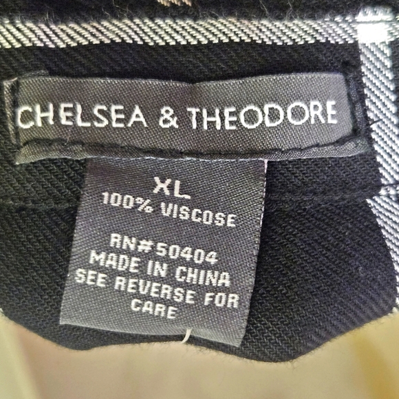 Chelsea & Theodore Black & White Check Grid Print Shirt Dress, X-Large,NWT - Picture 11 of 12